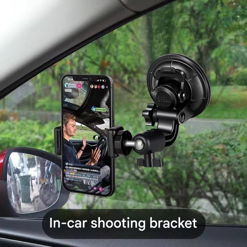Car Phone Holder Suction Cup Mount Universal Auto Navigation Bracket Multifunctional Vehicle Cell Phone Fixed Stand for Selfie Live Streaming Video Recording Shooting