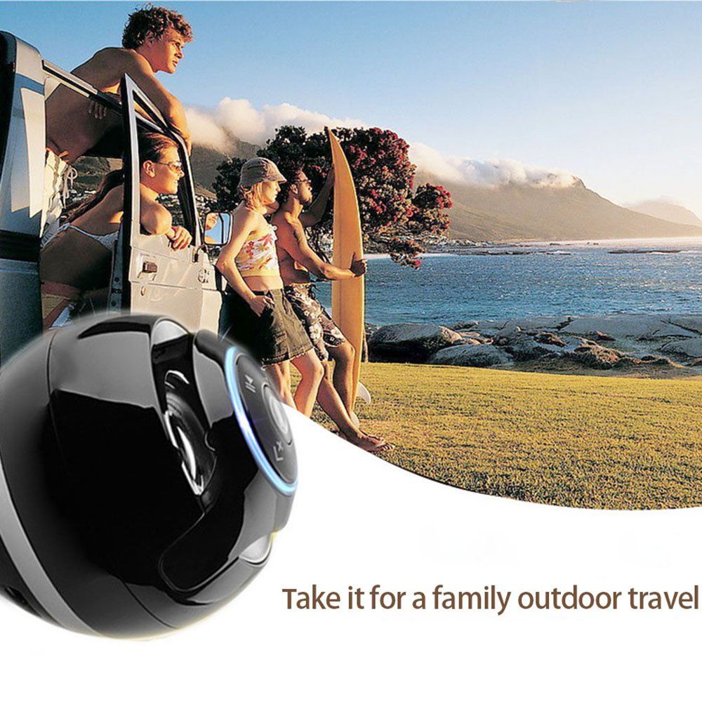 Wireless Bluetooth Speaker Ball Post TF FM Radio MP3 - Black
