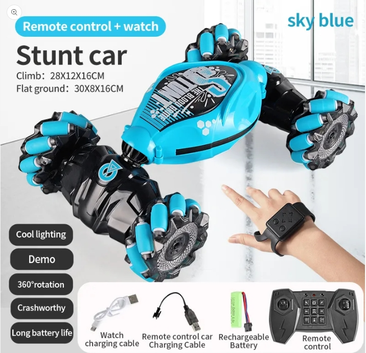 4WD 1:16 Stunt RC Car With LED Light Gesture Induction Deformation Twist Climbing Radio Controlled Car Electronic Toys for Kids