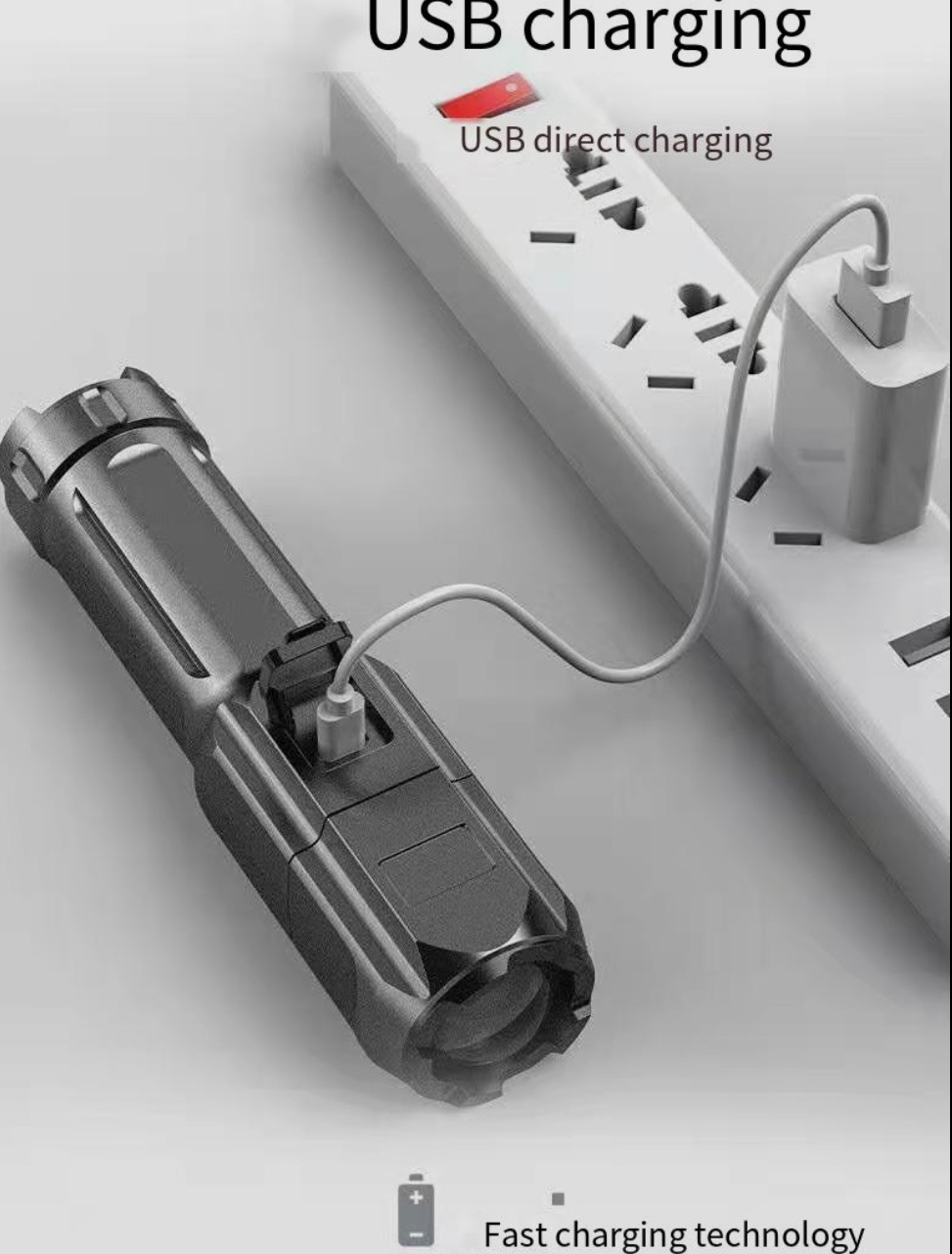 LED Flashlights - Mini Camping Flashlights with High Lumens, 3 Modes, Zoomable Beam - Powerful, Bright, Circle charge, and Versatile Tactical Flash Light for Outdoor and Home Use