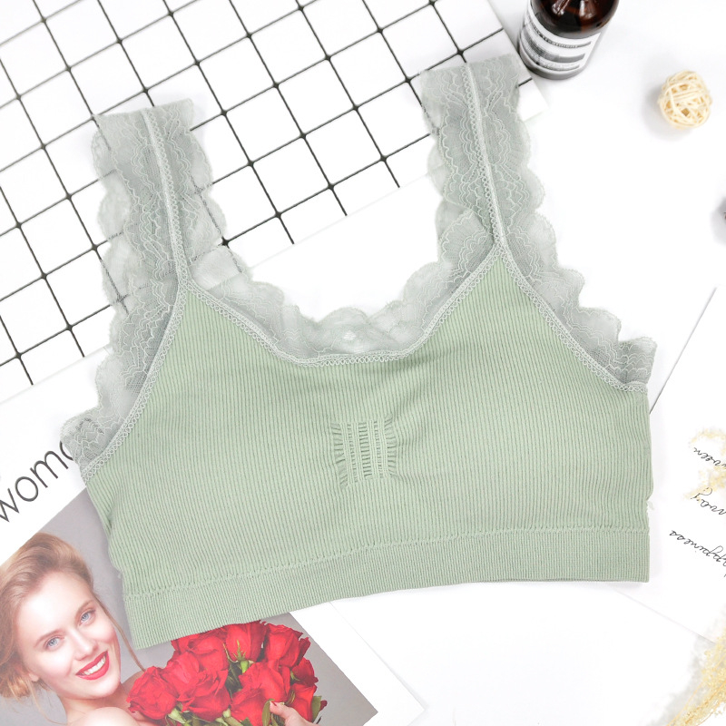 H-215 women's floral lace camisole lingerie seamless bra girl anti-exposure comfortable soft lingerie
