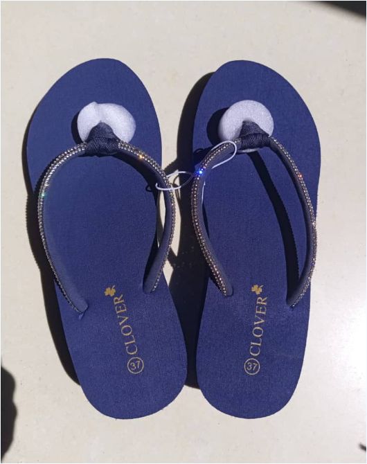 Wedge Slippers for Ladies-Waterproof Rhinestone flip flops slippers ladies
