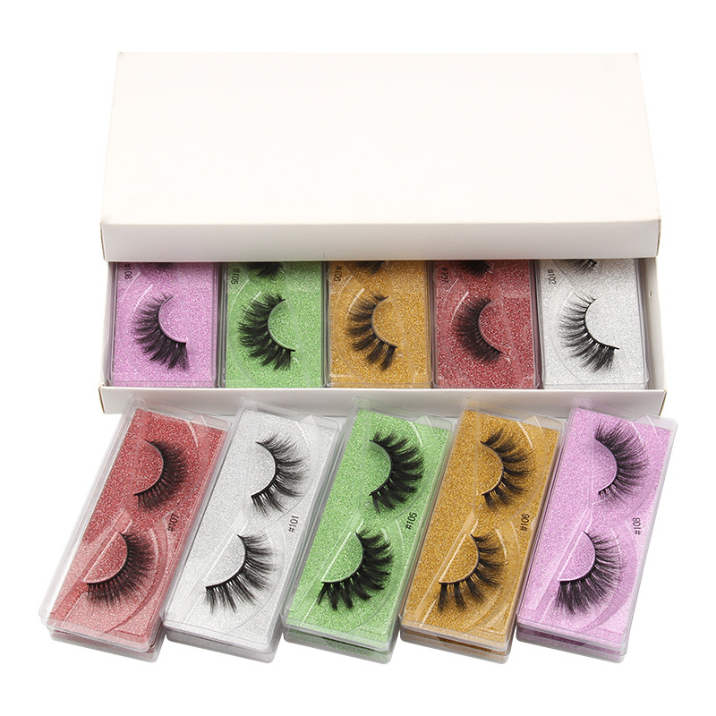Eyelashes 10 Pairs Faux 3D Mink Lashes Natural False Eyelashes Makeup Thick Mink Eyelashes In