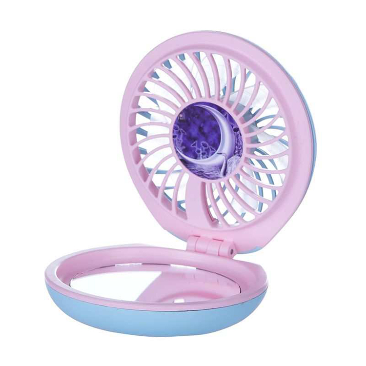  
Tospino,LED, color, makeup, mirror, portable, hand-held, mini, mirror fan, 3 gear speed rechargeable with color LED light