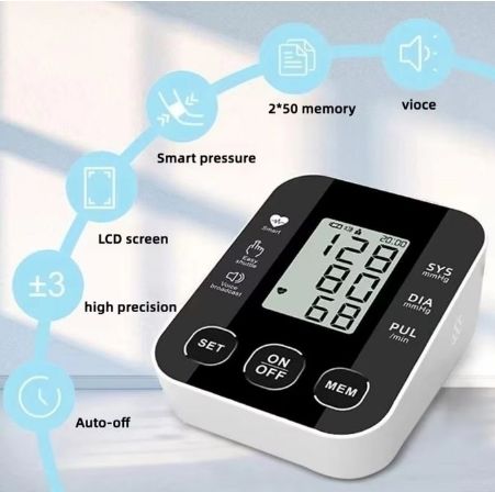 Portable Upper Arm Medical Voice Sphygmomanometer BP Machinel