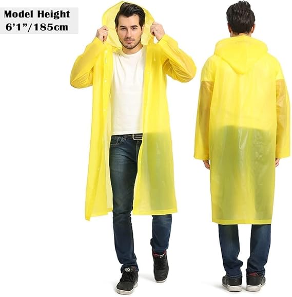 Raincoats for Adults Reusable, EVA Rain Ponchos Lightweight Rain Coat Waterproof Rain Gear for Men and Women