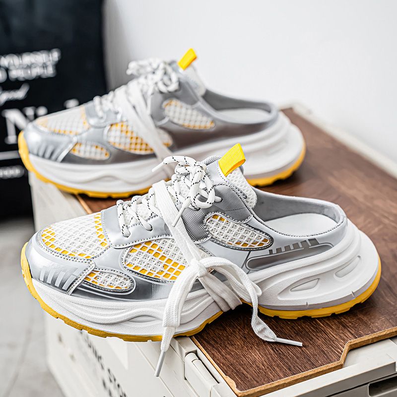 Youth Men Breathable Slip On Loafers Sneaker Teenagers Lace-Up Fashion Casual Footwears Male Platform Sports Shoes Daily Leisure
