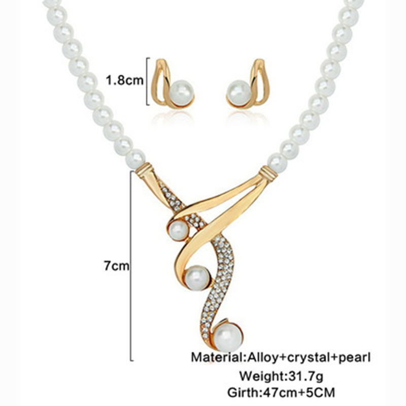 Jewelry Pearl Necklace Earring Set Two-piece Personalized Pearl Clavicle Necklace 1/pcs