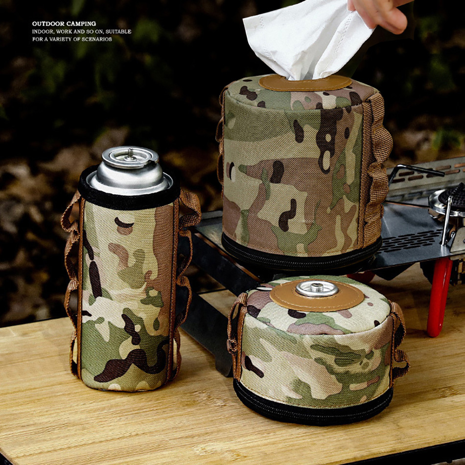 Multifunction Camping Gas Storage Cover Anti-Fall Gas Tank Bag Protective Case Fuel Cylinder Cooking Outdoor Picnic Tissue Box