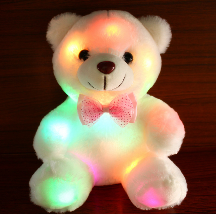 Boy Dolls Lovely Soft LED Colorful Glowing Teddy Bear Stuffed Plush Toy Gifts For Birthday girl baby