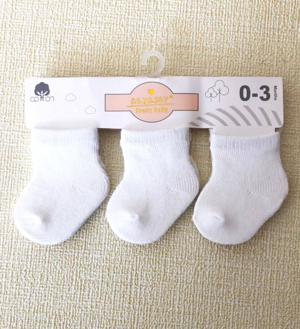 3 Pair Baby Unisex Soft Elastic Newborn (0-3 Months) Warm Cotton Breathable Terry Cloth Socks