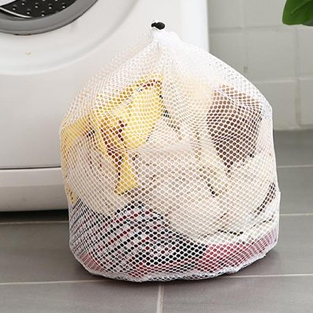 YS-1212 Mesh Laundry Bag Large Wash Bags Durable Drawstring Bag with White Mesh Ideal Machine Washable Laundry Bag
