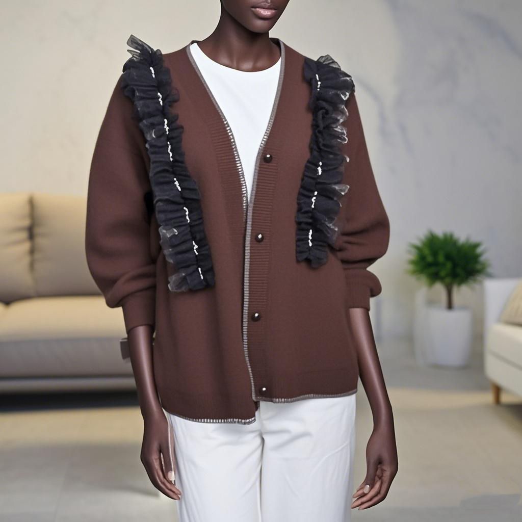 Wool knit Sweater Round Women's Sweater
