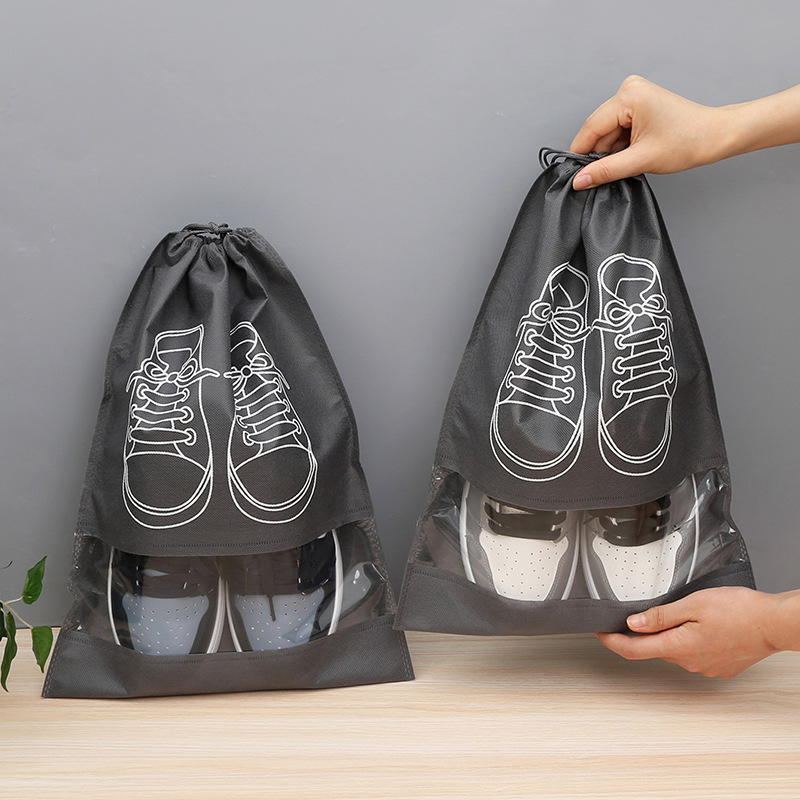 2Pcs Shoes Storage Bag Closet Organizer Non-woven Travel Portable Bag Waterproof Pocket Clothing Classified Hanging Bag