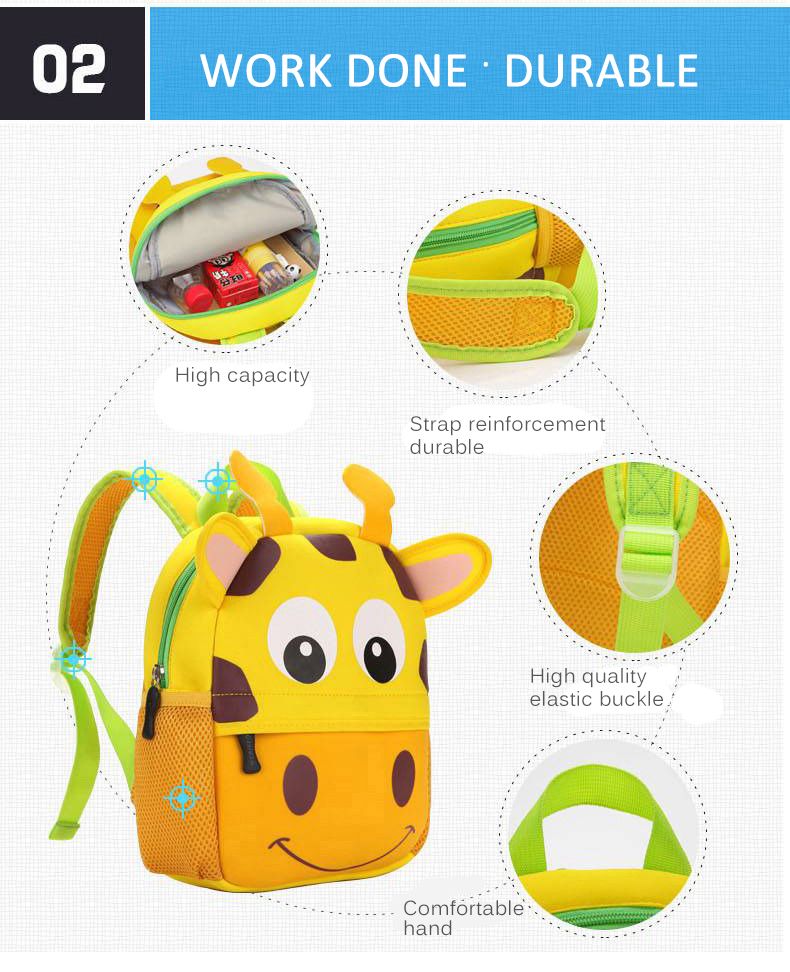 3D Cute Animal Design Backpack Children School Bags for Girls