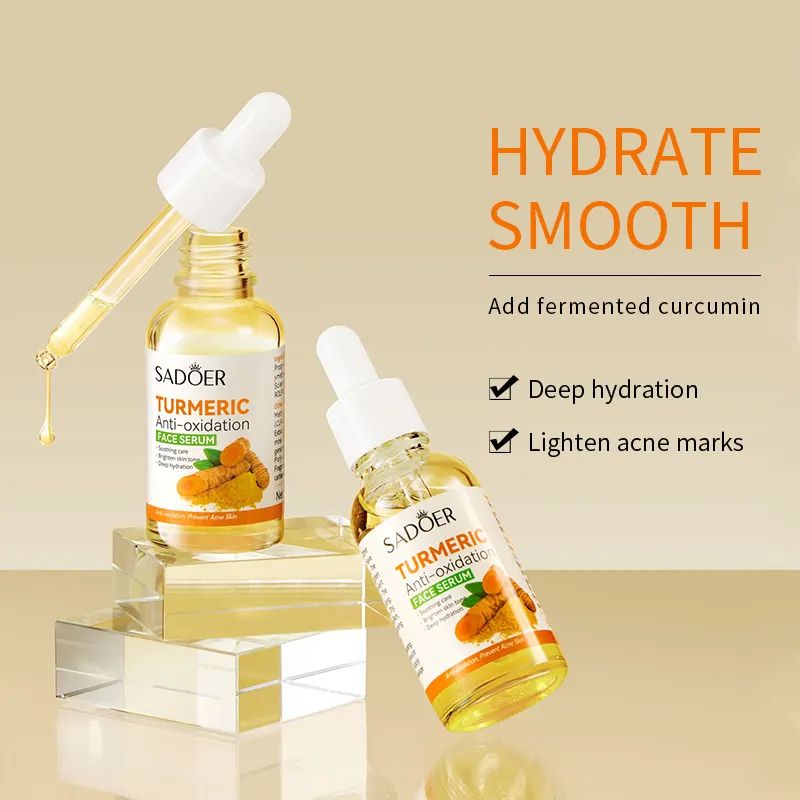 Turmeric Skincare Set Anti Acne Dark Spot Whitening Private Label Soap Serum Scrub Cream Facial Wash face Skin Care SetEssences