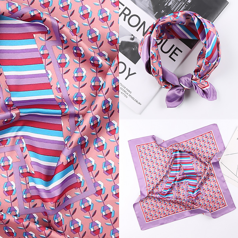 HH50-10 Small 50*50cm Satin Square Scarves Neck Hair Head Scarf Bundle
