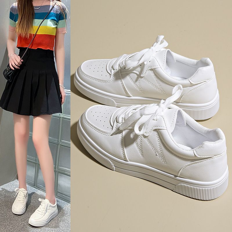 Little white shoes women 2025 spring new ins street fashion shoes shallow mouth breathable Korean version of student leisure sports shoes