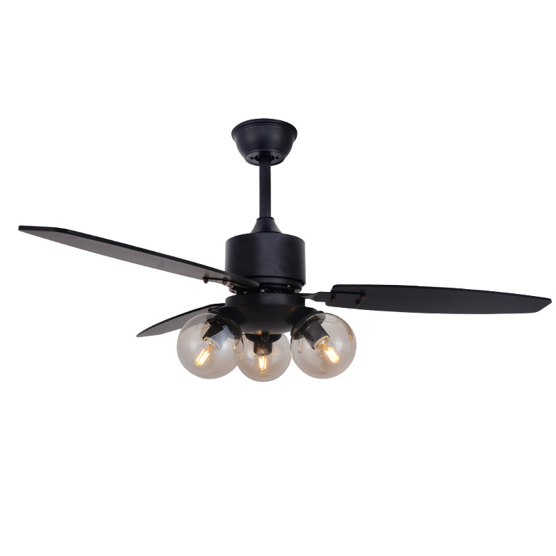  OUFULA Modern Nordic Creative Glass Lamp With Remote Control Bedroom Ceiling Fan With Light 42 Inches