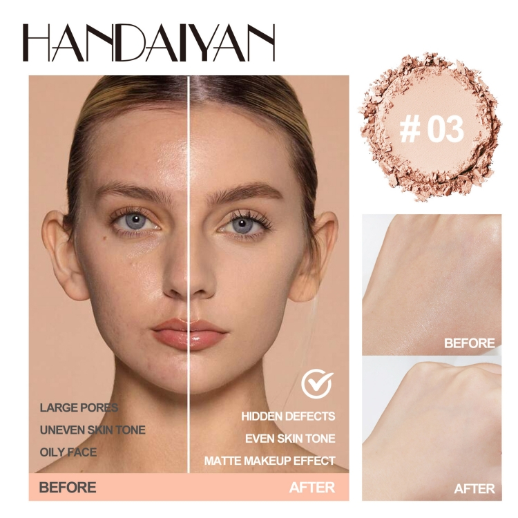 Powder female gentle and bright Powder Oil control waterproof lasting Moisture Concealer No card powder No makeup removal CRRSHOP women Waterproof, makeup setting, and not easy to fade ladies beauty care Makeup foundation present