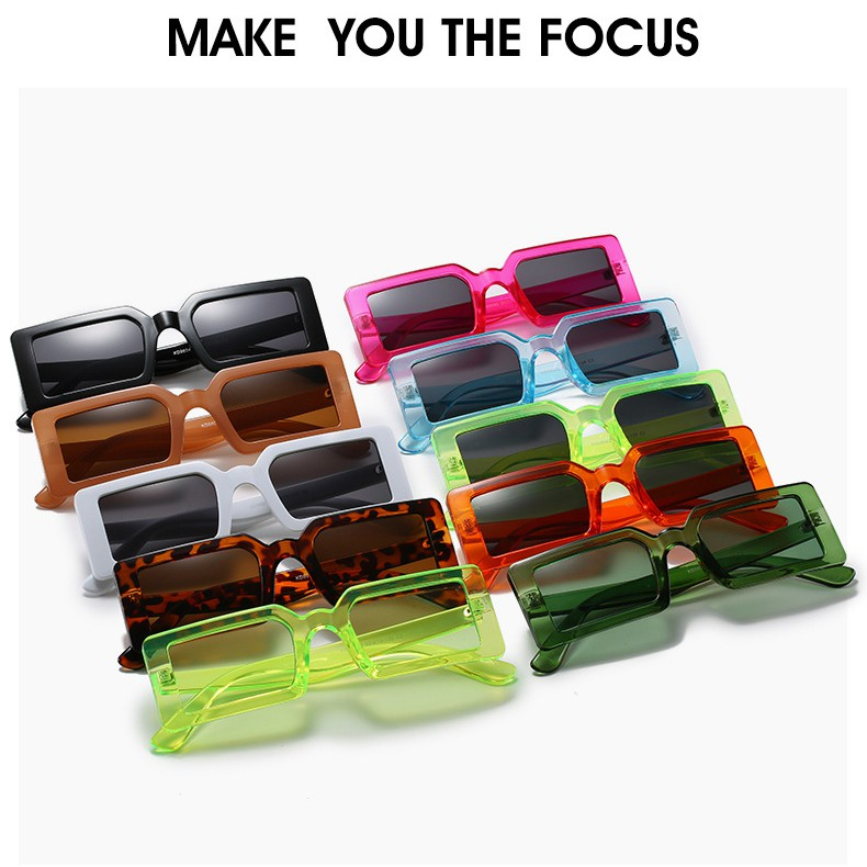  New Fashion Rectangle Small Frame Sunglasses Women