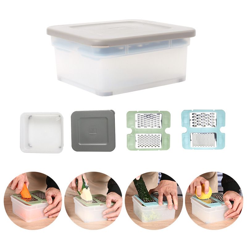 KM-1027 4-in-1 multi-function box grater stainless steel veggie grater vegetable slicer