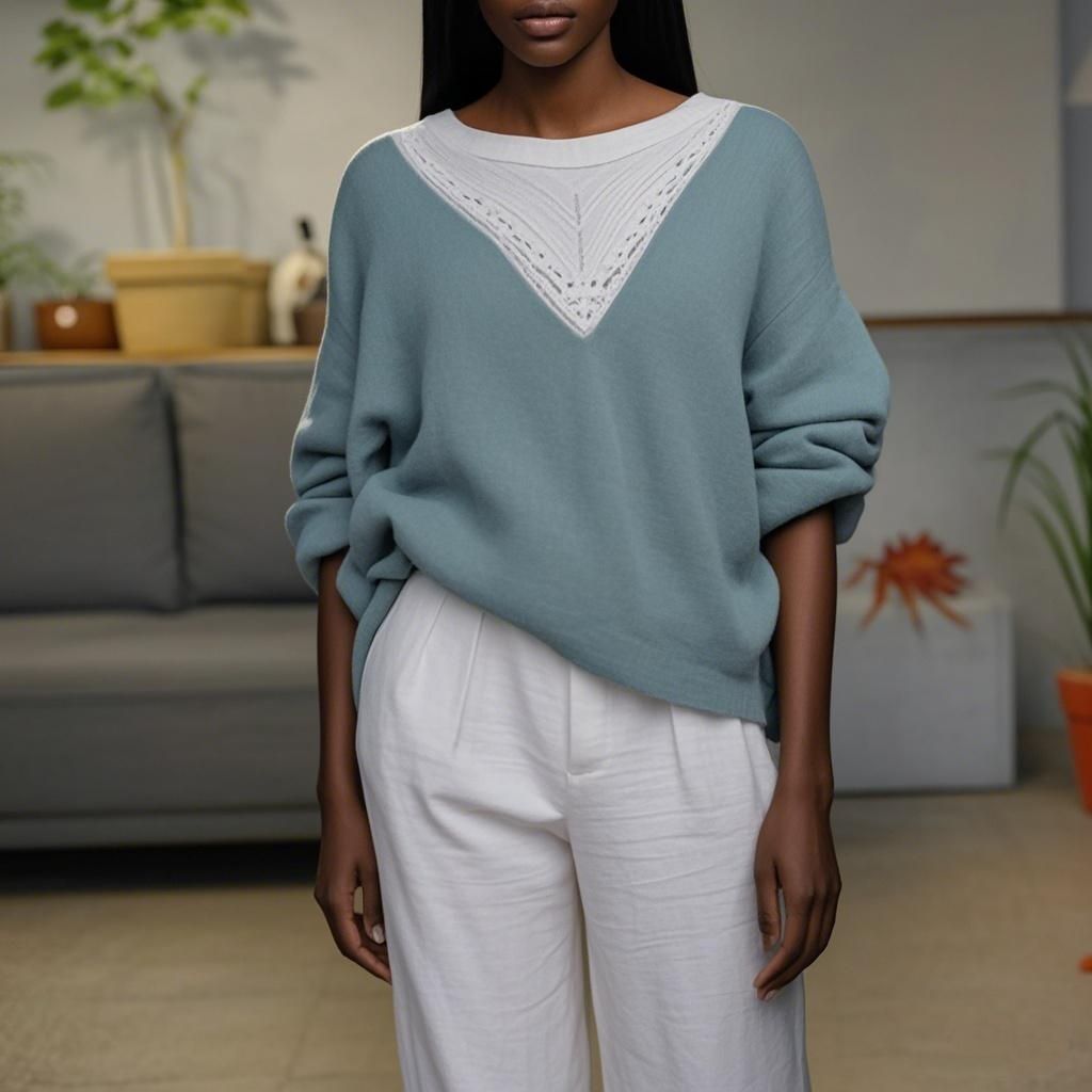 Wool knit Sweater Round Neck Women's Sweater
