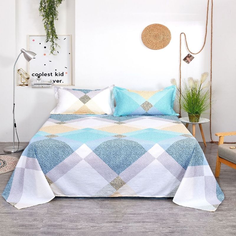 Bed Sheet Bedding 3-piece set CRRSHOP home Bed sheet + 2 pillowcases Skin friendly brushed bed sheets, pillowcases, single and double sets