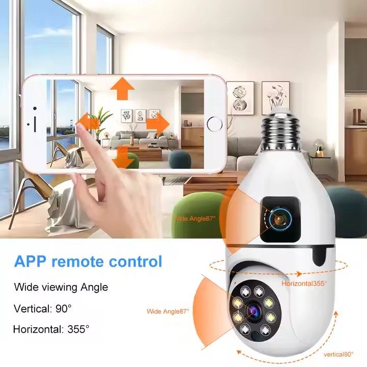 Wireless Wifi Bulb Mini Camera Full HD 1080P 360 Degree Auto Rotate ip Cam Smart Home Security Remote View Panoramic Camcorders