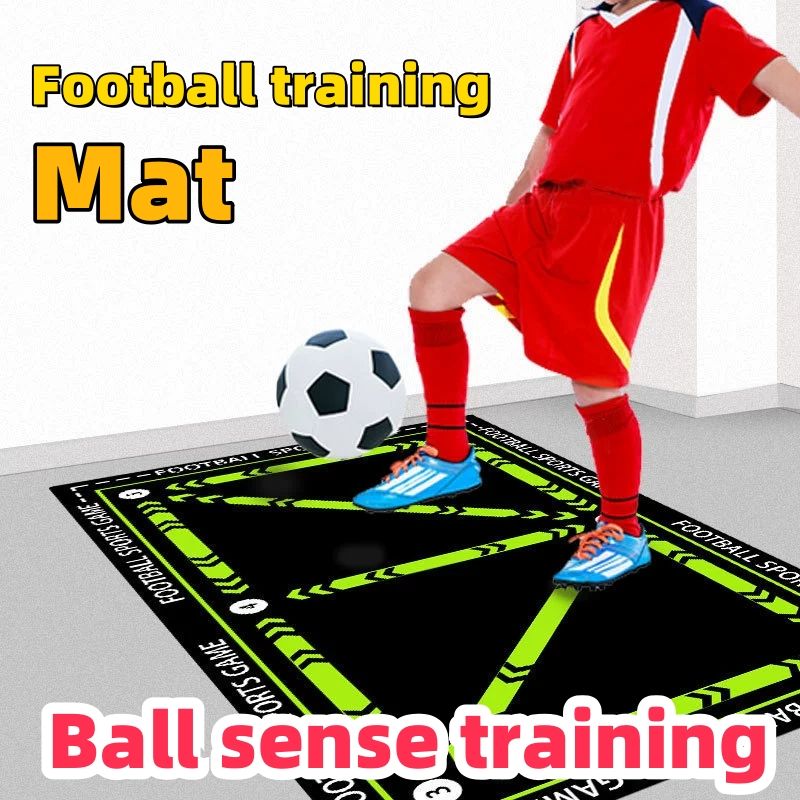 Crystal velvet Football training mat, ball control step mat, anti slip and noise reduction mat CRRSHOP lawn indoor sound insulation, physical fitness floor mat, football assistance