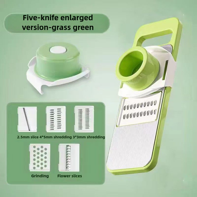 Multifunctional Vegetable Slicer knife, Chopper with 5 Interchangeable Blades,Vegetable cutter chopper