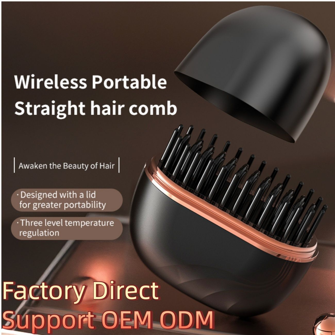 New Arrival Wireless Hair Straightener Comb, USB Rechargeable Cordless Hair Styling Tool, 2 In 1 Straightening And Curling Dual Use Comb, Portable Lazy Hair Styling Curling Iron For Home Travel Use