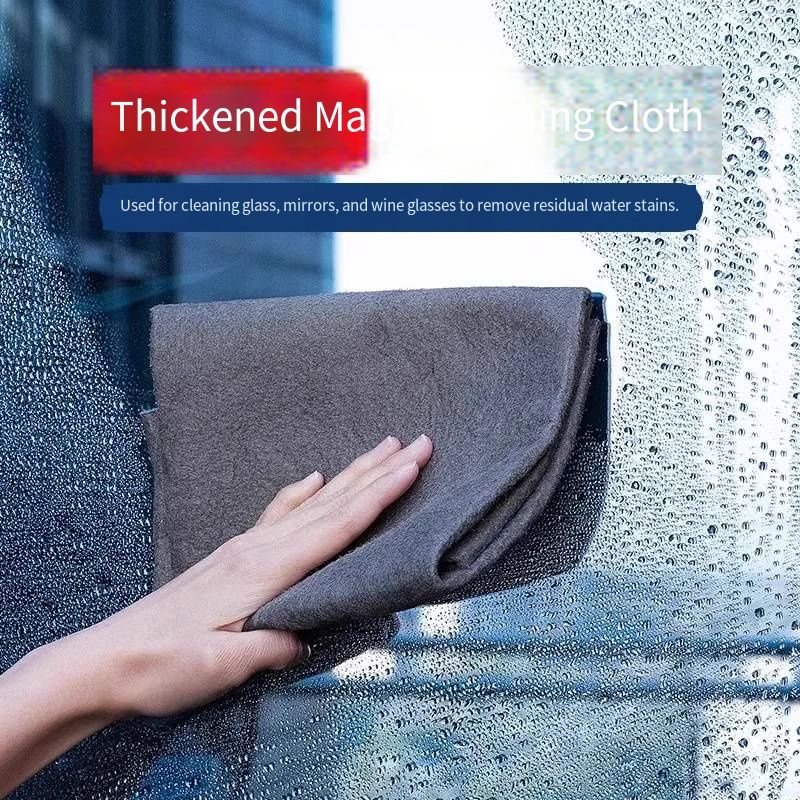 Magic Thickened Microfiber Glass Cleaning Cloth, Lint-Free & Streak-Free Design For Mirror, Window, Car Glass Washing, Super Water Absorbent Oil Removal Kitchen Dish Rag, Soft Non-Scratch Household Multi-Purpose Cleaning Towel For Countertop, Tableware, Bathroom Daily Cleaning