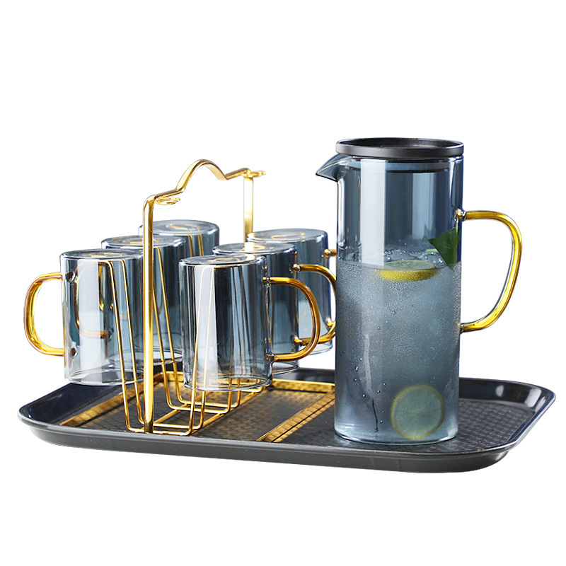 Glass Pitcher,51oz/1.5liter Glass Pitcher With Lid,Carafes & Pitchers,Iced Tea Pitcher,Water Carafe With Handle,Heat Resistant Borosilicate Glass Jug,Beverage Pitcher, Tea Jug
