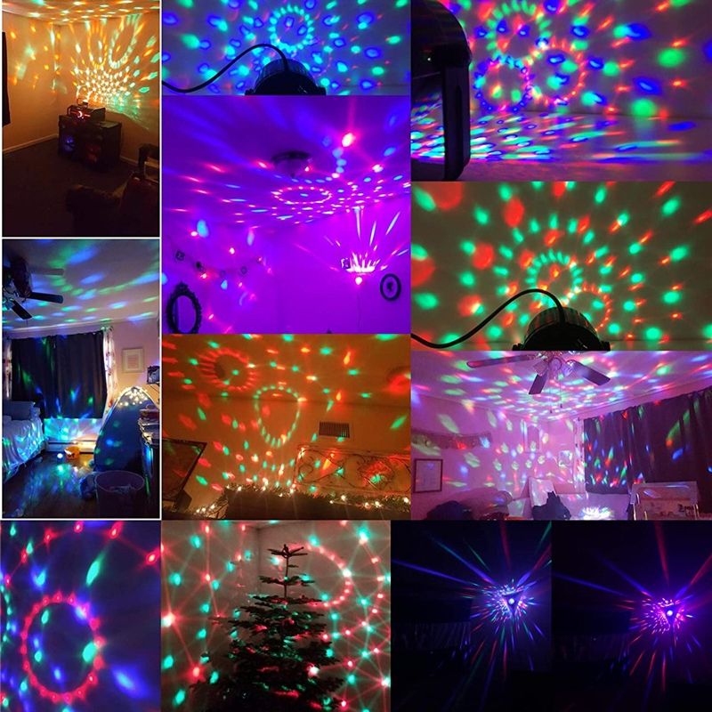 Remote control LED magic ball light, mini crystal magic ball light, colorful voice controlled rotating stage light, laser light, KTV stage light CRRSHOP Projection Lamp, Atmosphere Lamp free shipping