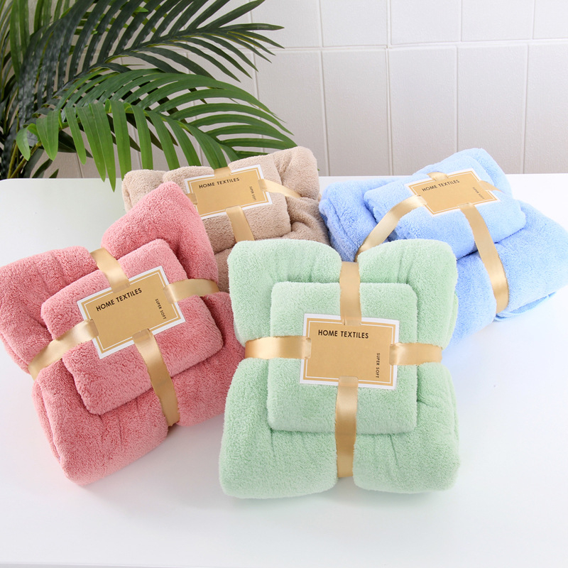 Coral Fleece Absorbent Hair Swimming Face Hand Bath Towel Sets Microfibre Towels Bathroom Towels Microfiber Set
