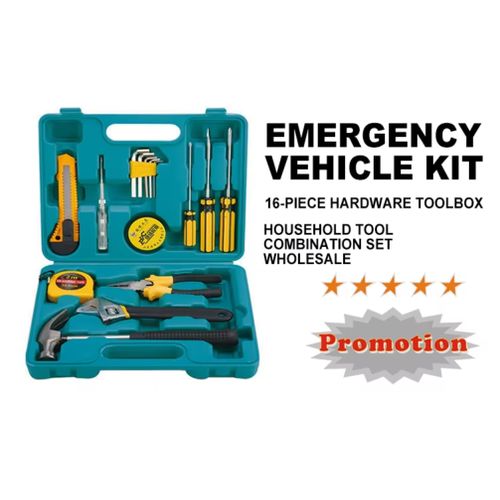 16 in 1 Tools Set General Household Hand Kit with Storage Case Toolbox Home Combination Hand Tool Kits Car Gift Toolbox Portable Auto Electrical Repair Tools Kit Household Emergency Hand Tool Set
