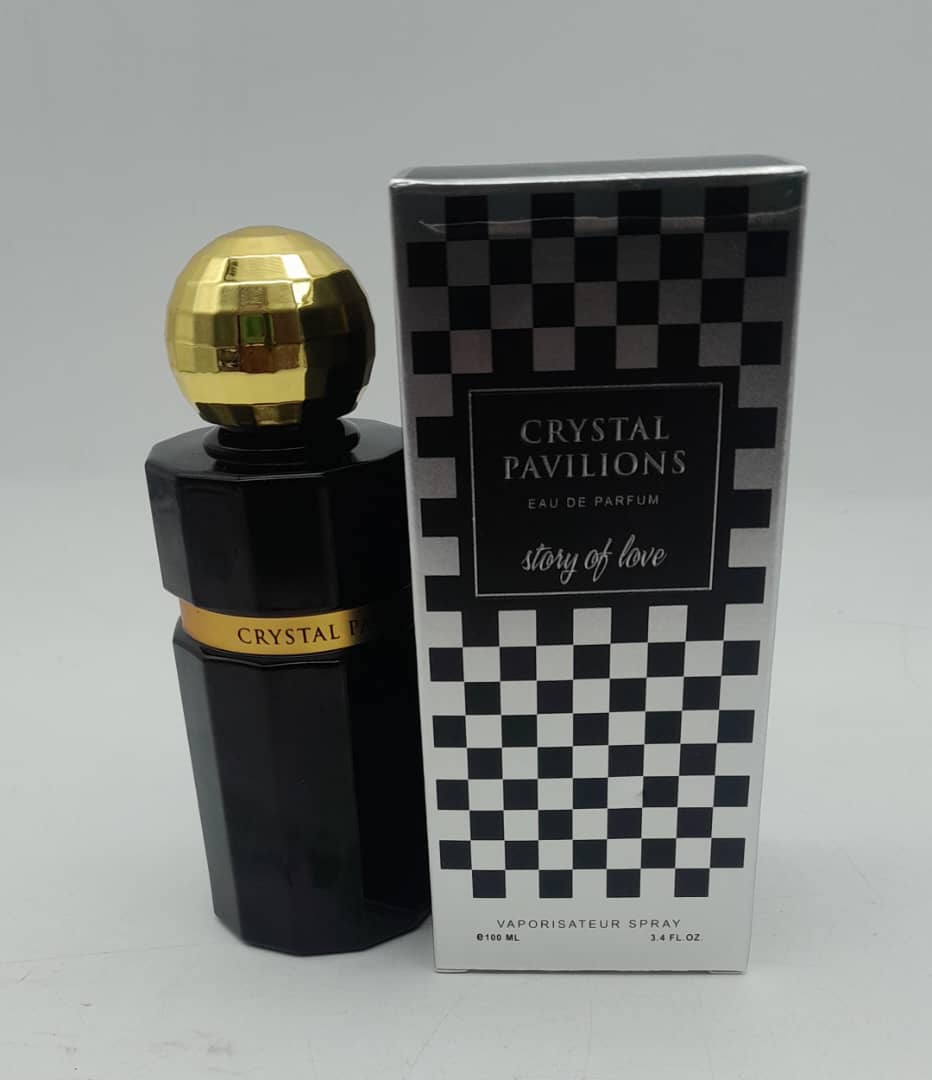 CRYSTAL PAVILIONS STORY OF LOVE  glass perfume bottle 100ml screen printed perfume bottle
