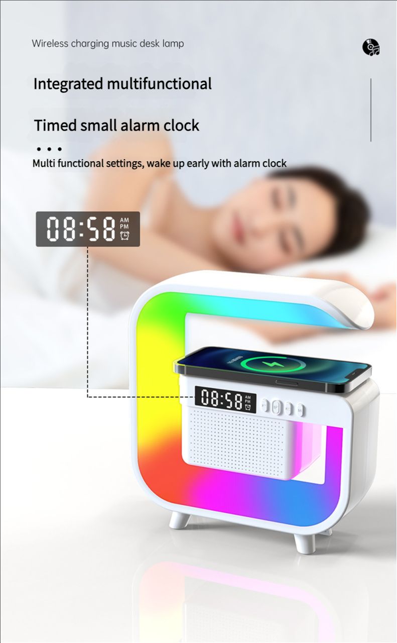 Cross border G2301 Bluetooth Speaker BT-3401 Atmosphere Light Wireless Charging Clock G63 Wireless Charger