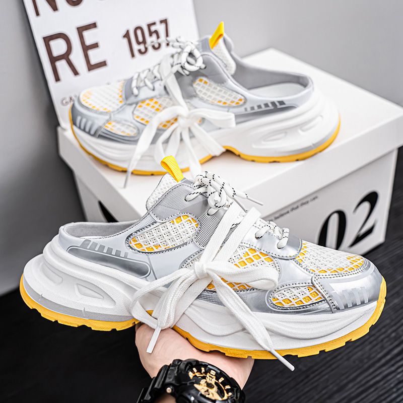 Youth Men Breathable Slip On Loafers Sneaker Teenagers Lace-Up Fashion Casual Footwears Male Platform Sports Shoes Daily Leisure