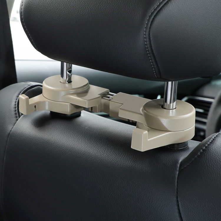 Car Seat Back Hidden Double Hook Multifunctional Auto Interior Hanging Hook Creative Backrest Storage Accessory for Vehicle Interior
