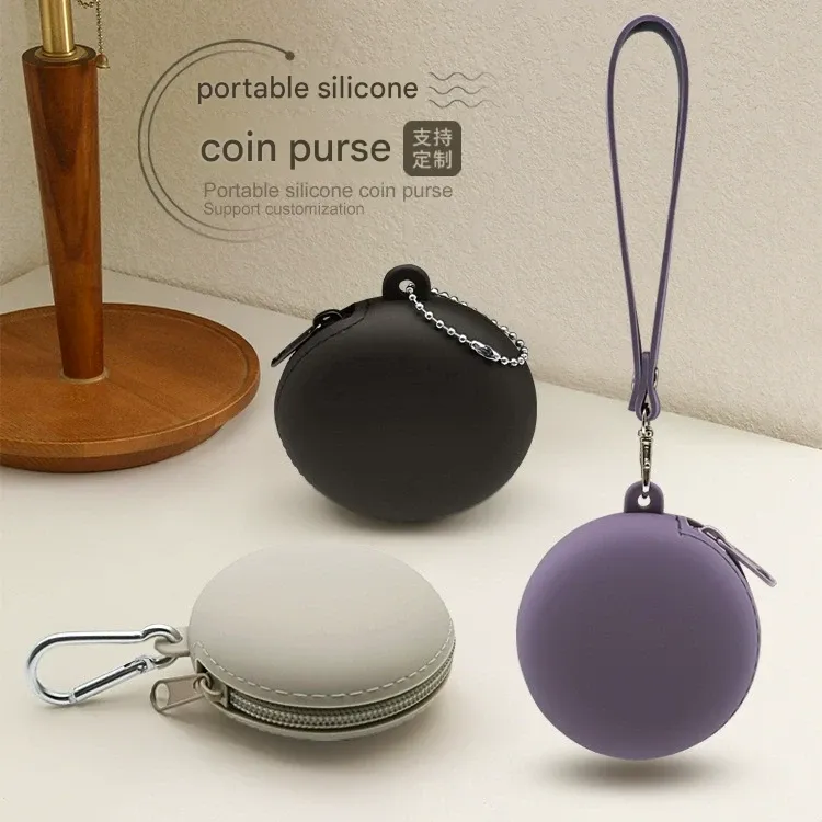 Portable Silicone Earphone Case, Mini Hanging Key Coin Purse, Outdoor Small Pouch for Cable & Tiny Accessories
