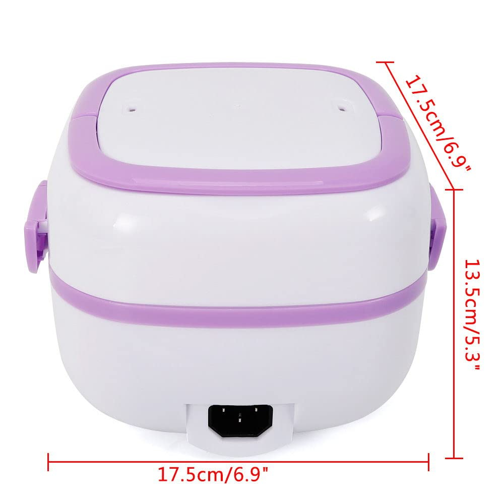 Purple Multifunctional Electric Lunch Box Mini Rice Cooker Portable Food Steamer 1 L 