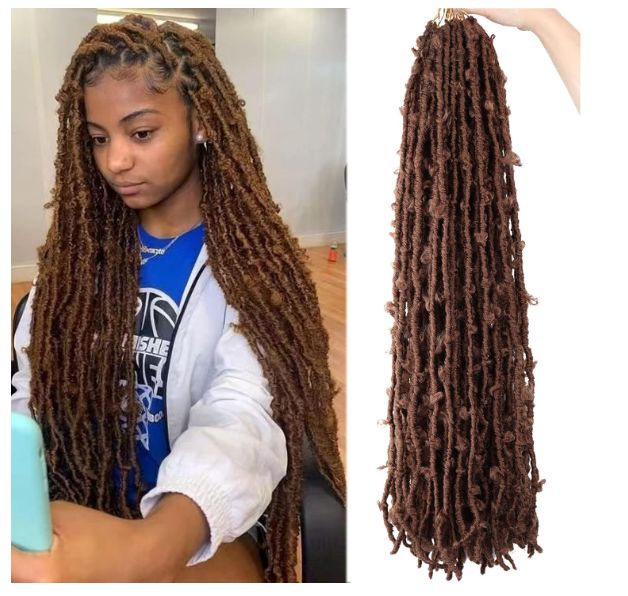 Obaasima Strands Butterfly Locs Crochet Hair Pre Looped Light Weight & Soft Distressed Locs Faux Crochet Braids Natural Hair for Black Women (T30#)