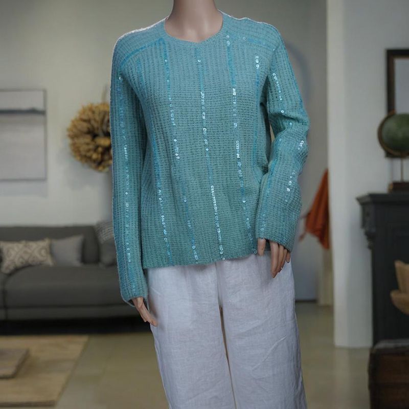 Wool knit Sweater Round Women's Sweater