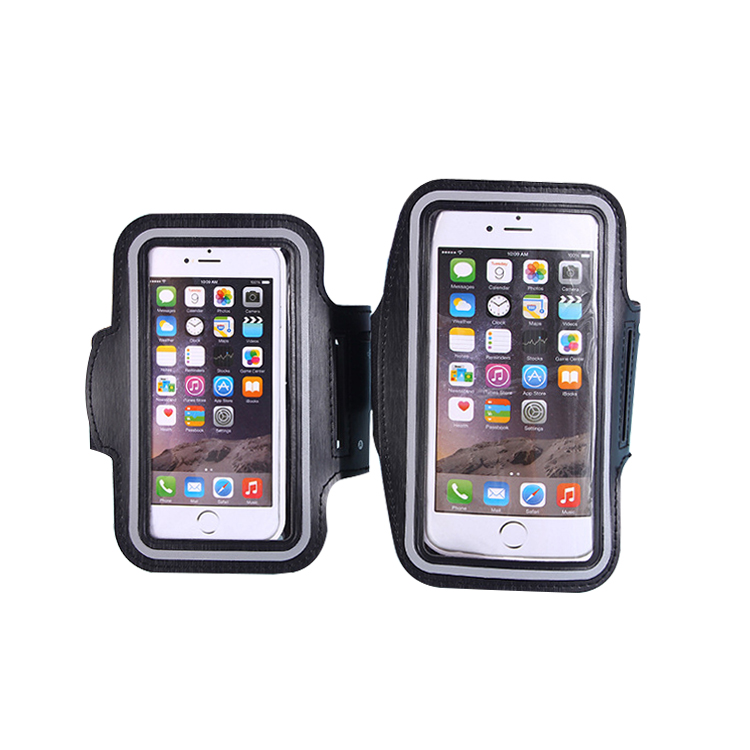 Water Resistant Large Cell Phone Armband Pouch Case with Adjustable Elastic Band & Key Slot for 6.35'' Phone