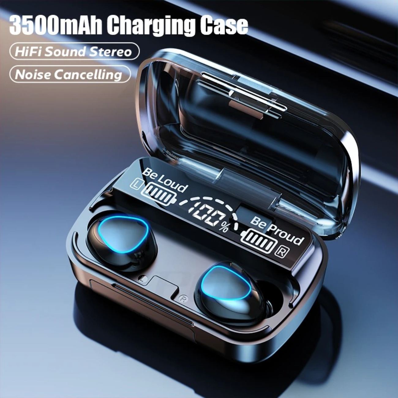 Bluetooth Earbuds with Long Battery Life, Large Capacity, Wireless, Noise-Canceling, Gaming TWS Earbuds for Esports and Sports, In-Ear