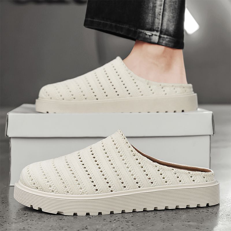 Youth Men Breathable Mesh Shoes Man Fashion Casual Flats Loafers Male Leisure Daily Slip On Footwears For Black