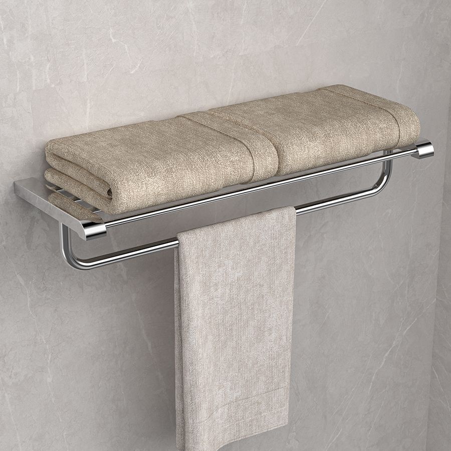 Bathroom Towel Rack, Towel Rack Wall Mounted with Tower Bars,Brass Towel Shelf, Heavy Duty Hand Towel Holder，Polished Chrome，Towel Shelf with Towel Bars
