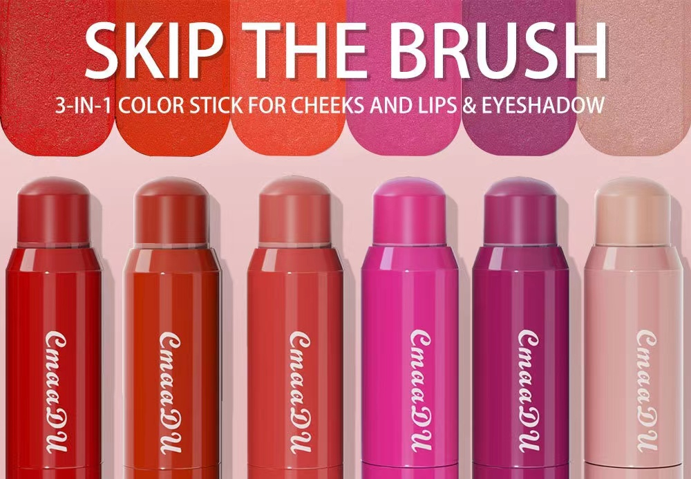 CmaaDu  Lipstick Eye shadow Powder blusher 3way  3in1 Makeup colour stick for cheeks and lips&eyeshaow Long Lasting Velvet Liquid Lipstick   Sexy Lip Tint